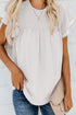 Tiered Sleeve Frilled Neck Dotted Top